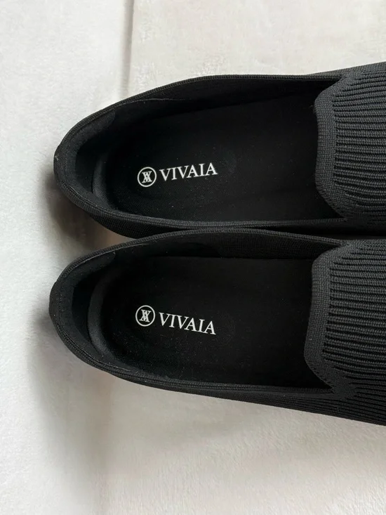VIVAIA Knit Slip-On Flats Black Square Toe Comfort EU 41.5 ( US 7.5 ) - Picture 8 of 12